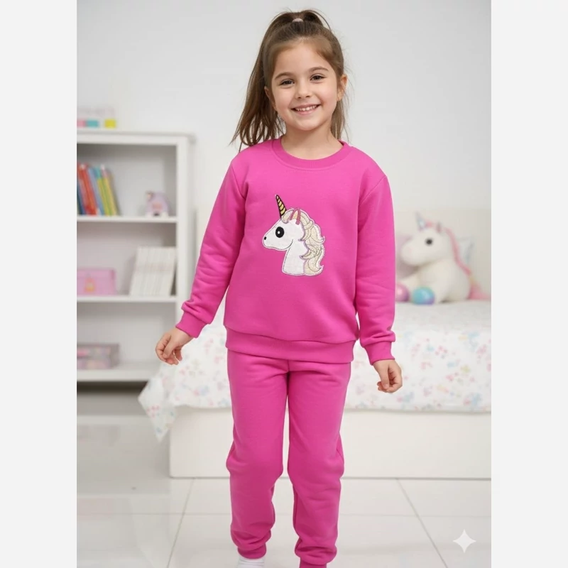 بلوز شلوار دخترانه  اسپان طرح یونیکورن