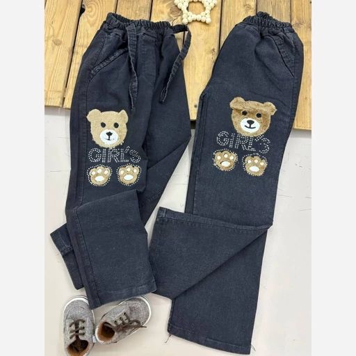 شلوار دخترانه طرح لی چاپ خرسی