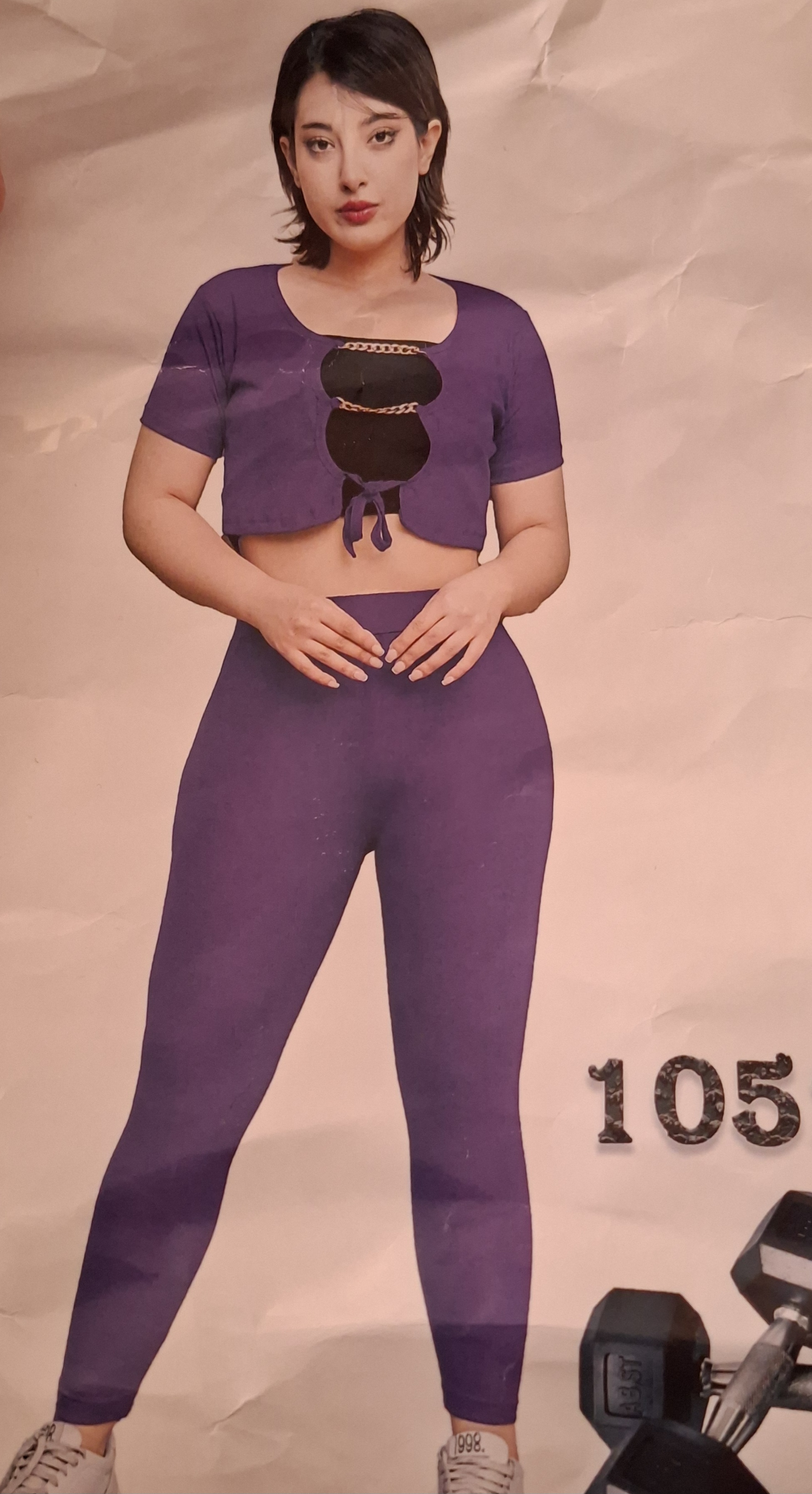 ست زنانه تاپ و شلوار زنجیردار