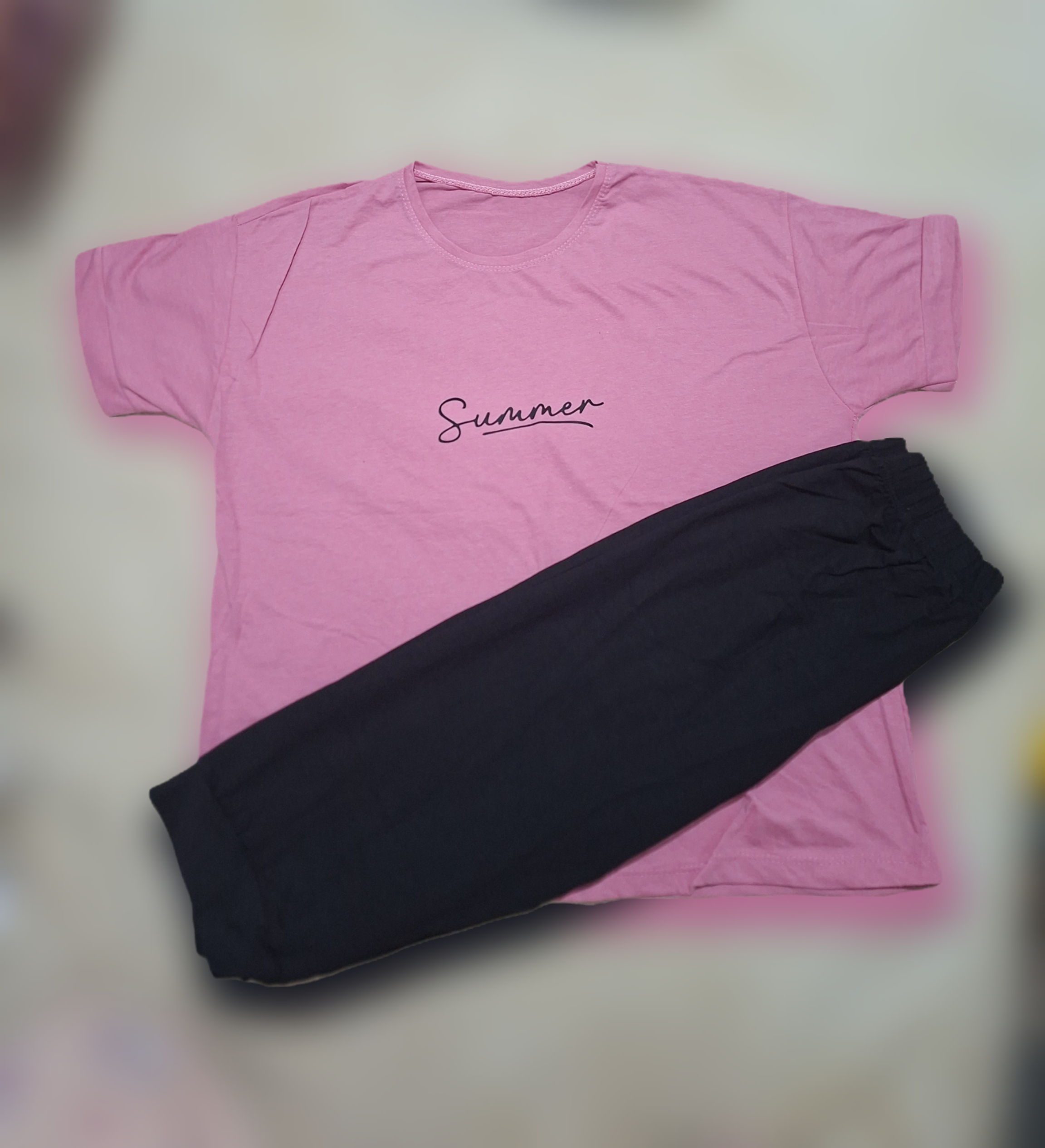 ست تیشرت شلوارک پنبه زنانه