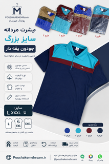 تیشرت مردانه سایز بزرگ جودون یقه دار