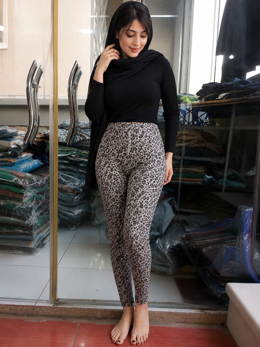 شلوار زنانه ساپورتی پلنگی