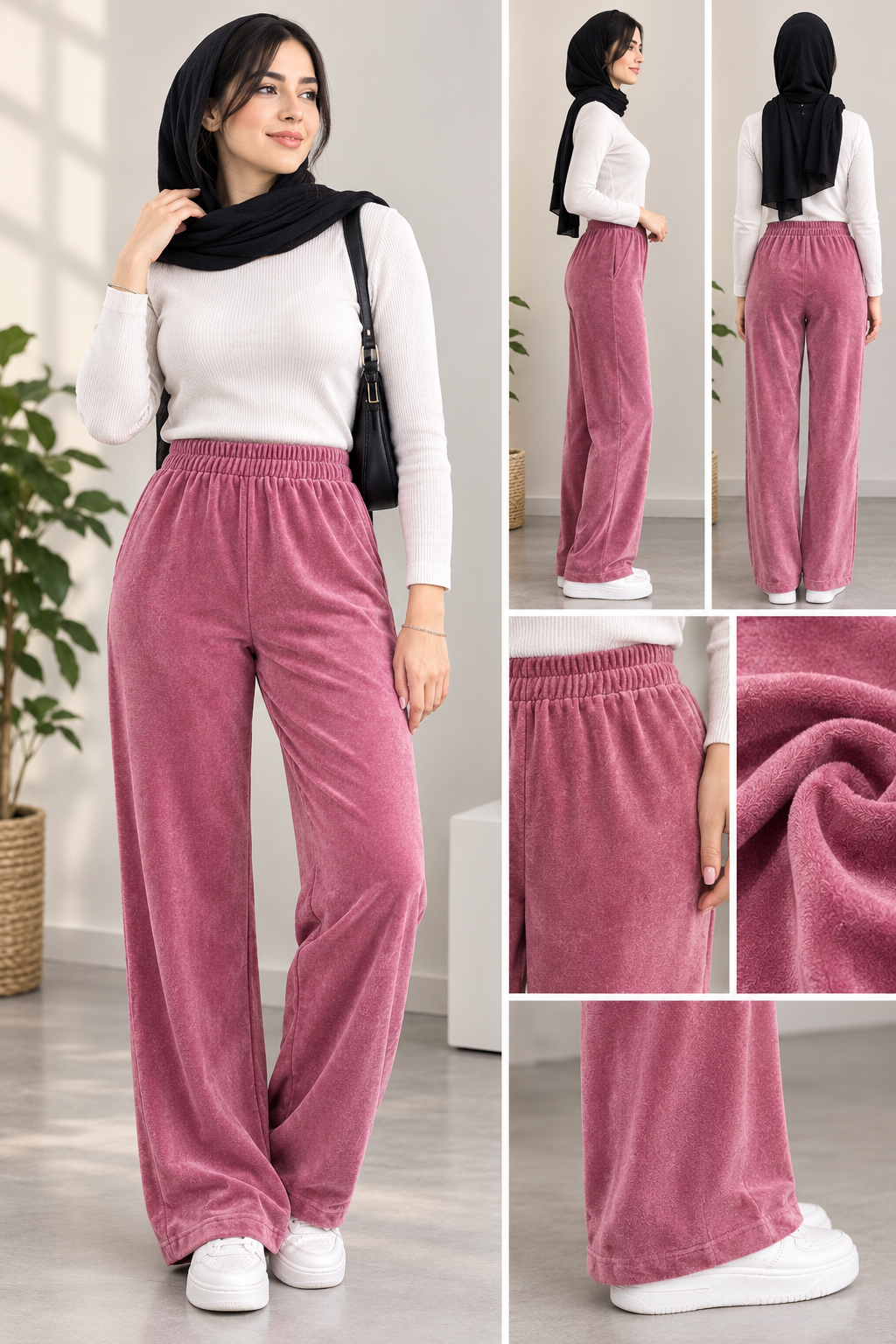 شلوار مخمل زنانه وارداتی مارک H D